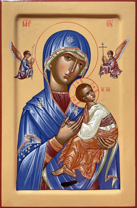Икона Богоматери Страстная, или Неустанной помощи, icon Our Lady of Perpetual help. Размер иконы 30х20 см.