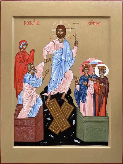 Икона Воскресения Христова. Размеры иконы 40х30 см.